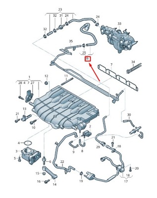 Vw eos 1f впуск система вакуумный шланг 1k0133778d original фото №1