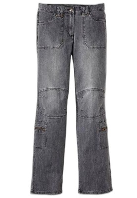 Spodnie damskie jeansy bojówki szare bonprix 38