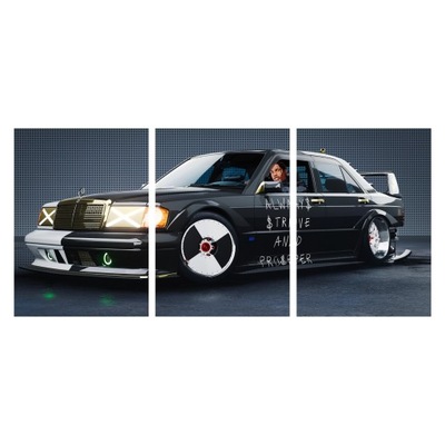 Obraz na ścianę Mercedes tuning auto z gry pc ps5 xbox tryptyk 70x150 cm