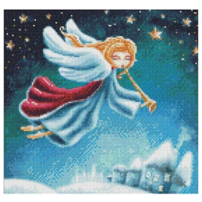 DIAMENTOWA MOZAIKA - ŚWIĄTECZNY ANIOŁ 40X40 CM