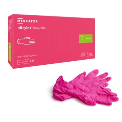 RĘKAWICZKI NITRYLOWE MERCATOR RÓŻOWE S 100 SZT