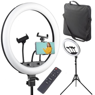 LAMPA PIERŚCIENIOWA LED 60W PROFESJONALNY RING DO MAKIJAŻU STATYW