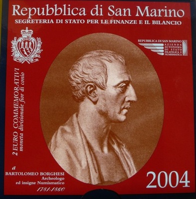2 EURO SAN MARINO 2004 - BARTOLOMEO BORGHESI - UNC