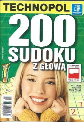 Krzyżówki 200 SUDOKU Z GŁOWĄ 2/2023 TECHNOPOL