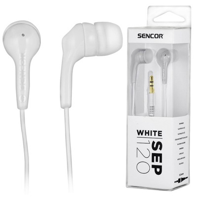 Klasyczne Słuchawki Douszne Sencor SEP 120 Białe