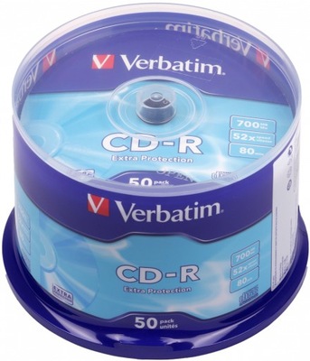 Płyty VERBATIM CD-R 700MB EXTRA PROTECTION 50szt.