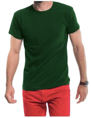 Koszulka męska bawełniana t-shirt zielony XXL