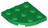 LEGO 30357 6062166 Płytka 3x3 zaokr. Zielona 1 szt