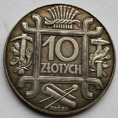 10 ZŁOTYCH 1934 PRÓBA - POLSKA - KOPIA