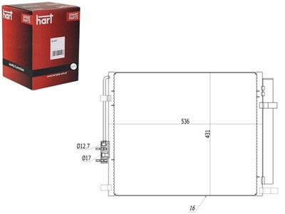 CONDENSADOR CONDENSADOR DE ACONDICIONADOR HYUNDAI SANTA FE 12- HART  