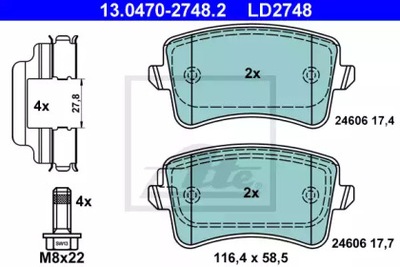 ZAPATAS DE FRENADO VOLKSWAGEN AUDI ATE  