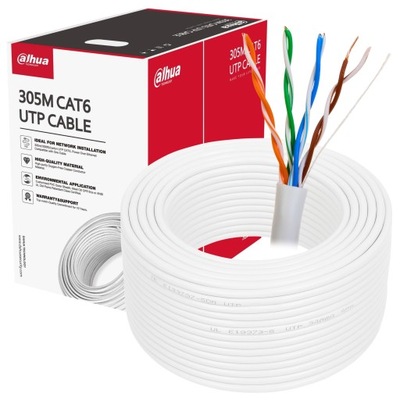 Kabel sieciowy kat.6 teleinformatyczny skrętka UTP Dahua PFM920I-6UN-C 305m
