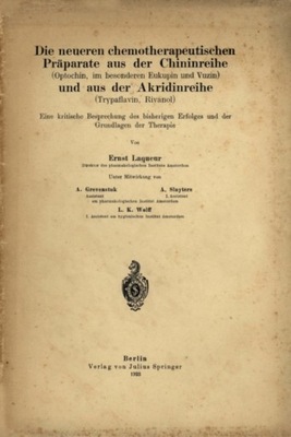 Die neueren chemotherapeutischen Praparate aus der