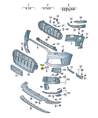 Заслінка заглушка w бампері ліва audi q7 4m aso фото №1