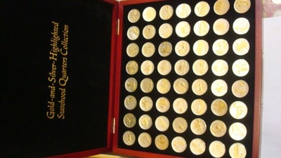 Kolekcja 25 centów quarter USA gold and silver