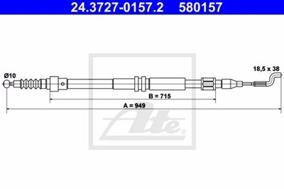 ATE 24.3727-0157.2 CIĘGŁO, ТОРМОЗ СТОЯНОЧНИЙ