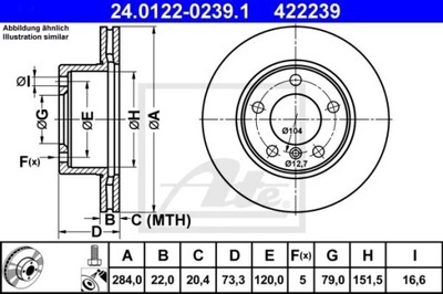 ATE 24.0122-0239.1 ДИСК ТОРМОЗНОЙ