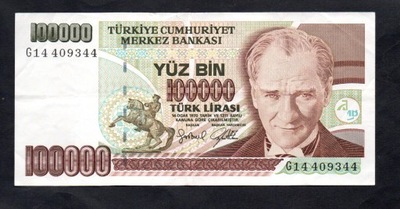 BANKNOT Turcja -- 100000 Lirasi -- 1970 rok
