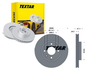 TEXTAR КОМПЛЕКТ ДИСК ТОРМОЗНЫХ TEX, 92136600 фото