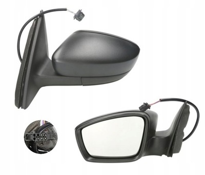 Зеркало l ele чёрные skoda rapid seat toledo 11- фото №1