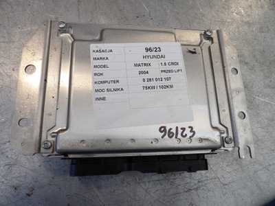 Бортовий комп'ютер hyundai matrix 1,5crdi 0281012107 фото №1