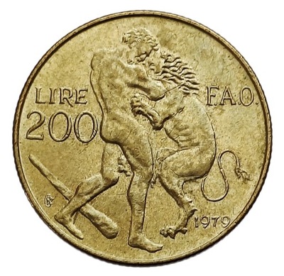 SAN MARINO 200 LIRE 1979 FAO LEW WALKA