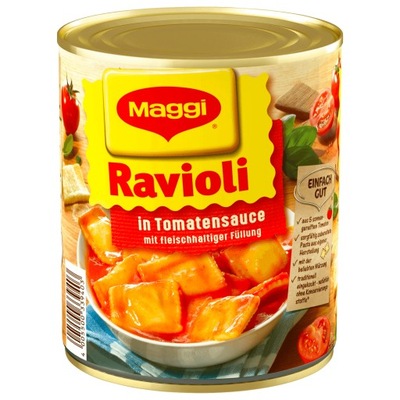 RAVIOLI W SOSIE POMIDOROWYM Z NADZIENIEM MIĘSNYM Maggi 800 g