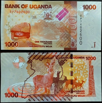 166. Banknot Uganda 1000 Szylingów 2021r. UNC