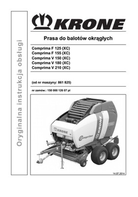 KRONE COMPRIMA F125...V150, V210XC - ИНСТРУКЦИЯ ОБСЛУЖИВАНИЯ PL фото