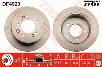 ДИСК ТОРМОЗНОЙ ЗАД L/P ПОДХОДИТ DO: HYUNDAI ELANTRA IV, I30, SONATA VI; KIA