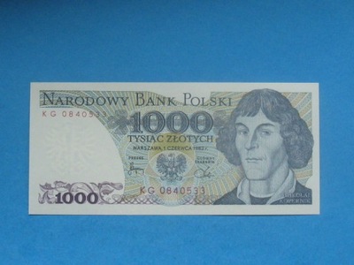 Polska Banknot 1000 zł KG 1982 Warszawa UNC