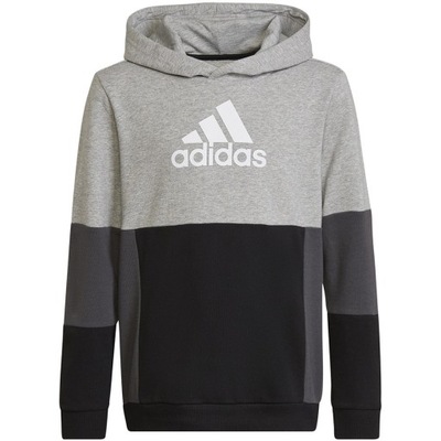 140cm Bluza dla dzieci adidas Colourblock Hoodie szaro-czarna HN8563 140cm