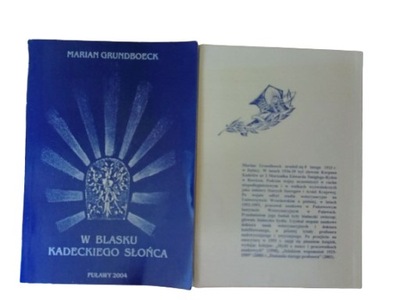 W blasku Kadeckiego Słońca Marian Grundboeck stan BDB -