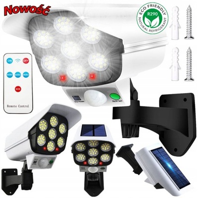 LAMPA SOLARNA KAMERA ATRAPA CZUJNIK Ruchu Pilot