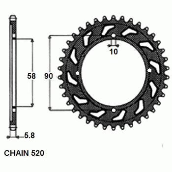 ENGRANAJE NAPEDZANA DE ACERO SUNSTAR SUNR1-3082-41 (WYCOFANA Z PRODUKCJI)  