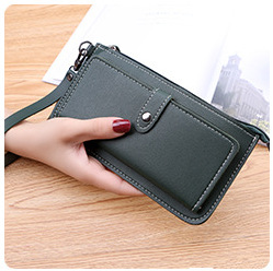 Ladies Wallet Long Fashion Dark Buckle Wallet Larg