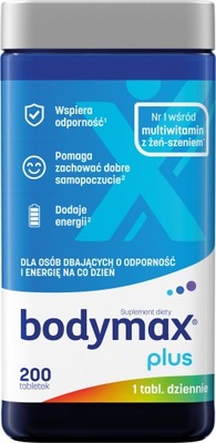 Bodymax Plus żeń-szeń przywraca siły energię 200 tabletek
