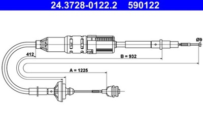 9BD32D ATE LYNAS SANKABOS (1225MM/932MM) TINKA DO: VW TRANSPORTER T4 1.8-2 