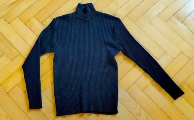 Sweter sweterek półgolf czarny swetr 40