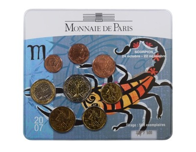 Zestaw monet Euro Francja 2007 - Skorpion