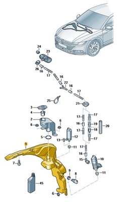 Бак рідина омивача vw arteon aso фото №1