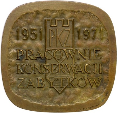 Medal MW, 1971, Pracownie Konserwacji Zabytków