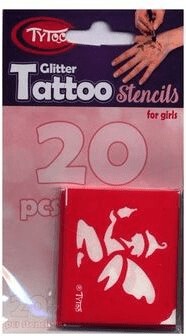 Zestaw szablonów do tatuaży dla dziewcząt 20 sztuk