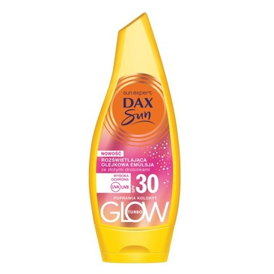 DAX Sun Rozświetlająca olejkowa emulsja ze złotymi drobinkami SPF30 175 ml