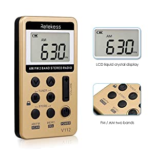 Retekess V112 Przenośne Radio, Mini Radio AM FM