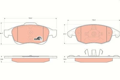 ZAPATAS DE FRENADO CITROEN PARTE DELANTERA BERLINGO 08/C4/DS4/DS5 07- GDB1690  