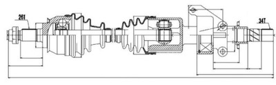 ПОЛУОСЬ ПРИВОДНАЯ МИНИ COOPER S 1.6 00-08 ПРАВОЕ