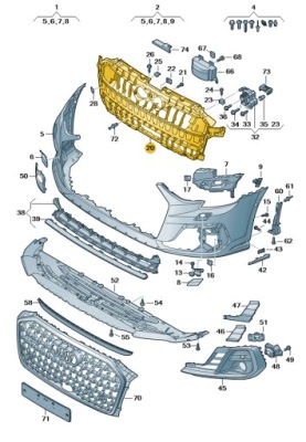 Element замикаючий кріпильний решітка радіатора радіатора audi a8 d5 aso оригінал фото №1