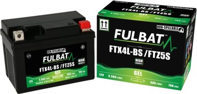 АКУМУЛЯТОР ЗМІЦНЕНИЙ FULBAT YTX4L-BS YTZ5S GEL 12V 5AH 70A ЗАМІННИК YUASA