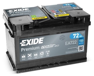 AKUMULIATORIUS EXIDE PREMIUM 72AH 720A EA722 72 AH 